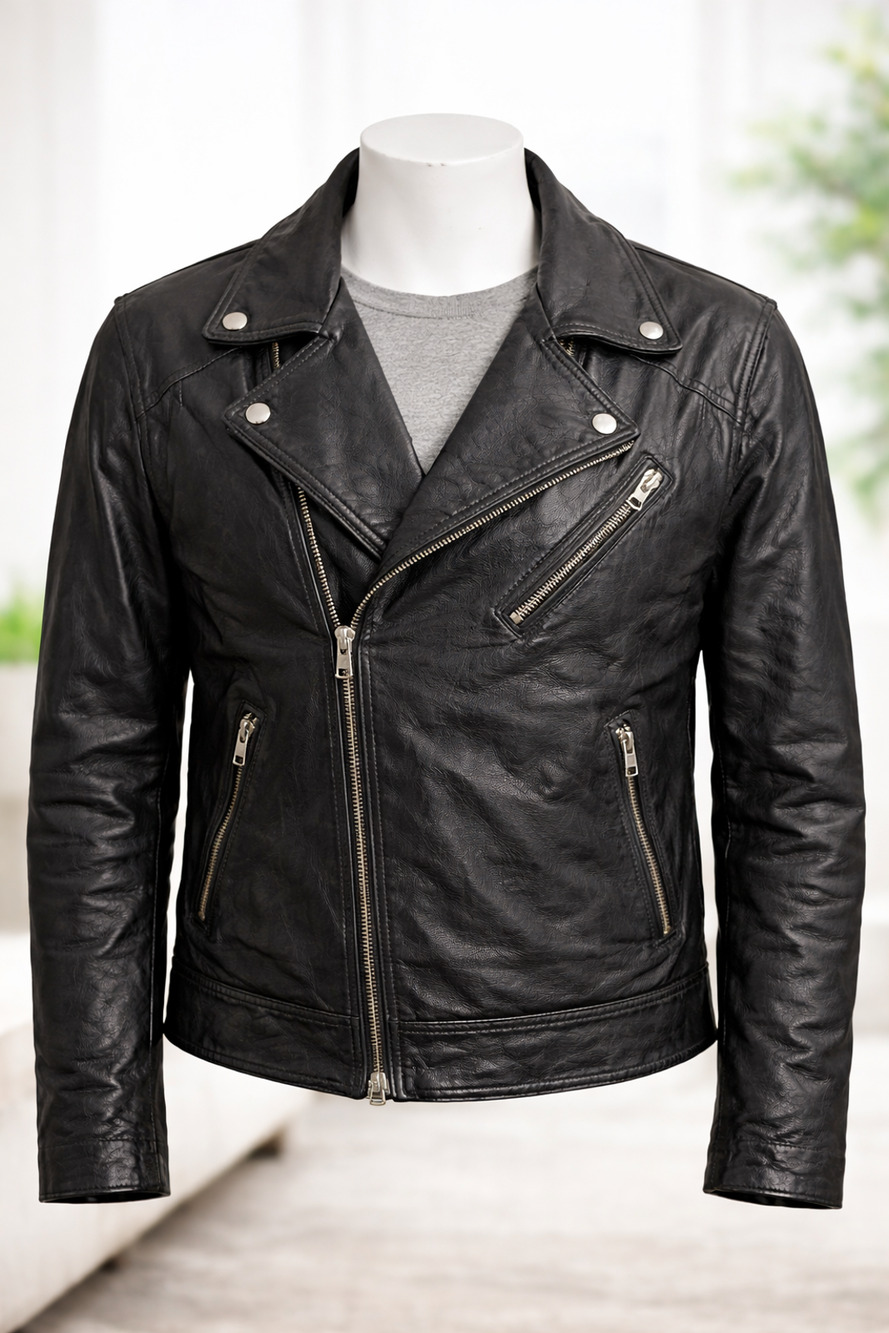 Milwaukee Leather Black Moto Biker Jacket Genuine Leather Large